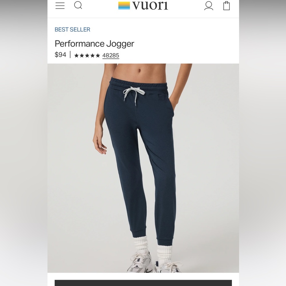 Navy Vuori XS Joggers